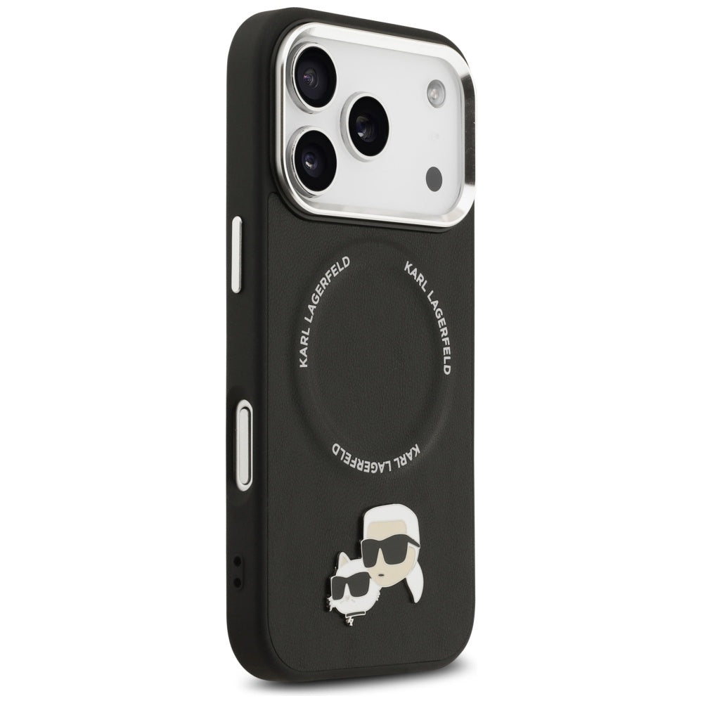 Θήκη MagSafe για Apple iPhone 17 Pro Max, Karl Lagerfeld, Karl & Choupette Pins, Μαύρη