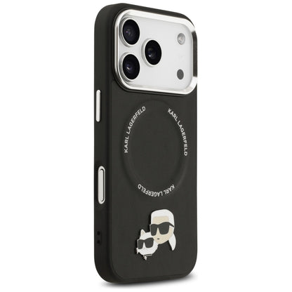 Θήκη MagSafe για Apple iPhone 17 Pro Max, Karl Lagerfeld, Karl & Choupette Pins, Μαύρη