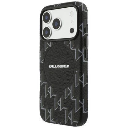 Θήκη MagSafe για Apple iPhone 17 Pro Max, Karl Lagerfeld, KL Monogram Logo, Μαύρη