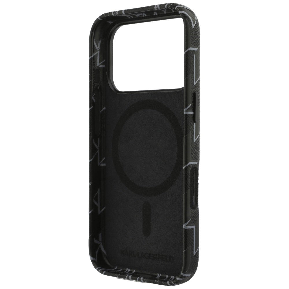 Θήκη MagSafe για Apple iPhone 17 Pro Max, Karl Lagerfeld, KL Monogram Logo, Μαύρη