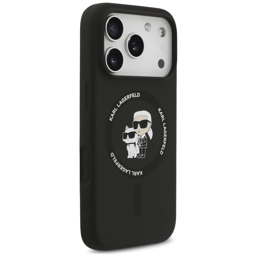 Θήκη MagSafe για Apple iPhone 17 Pro Max, Karl Lagerfeld, Ring Karl & Choupette, Μαύρη