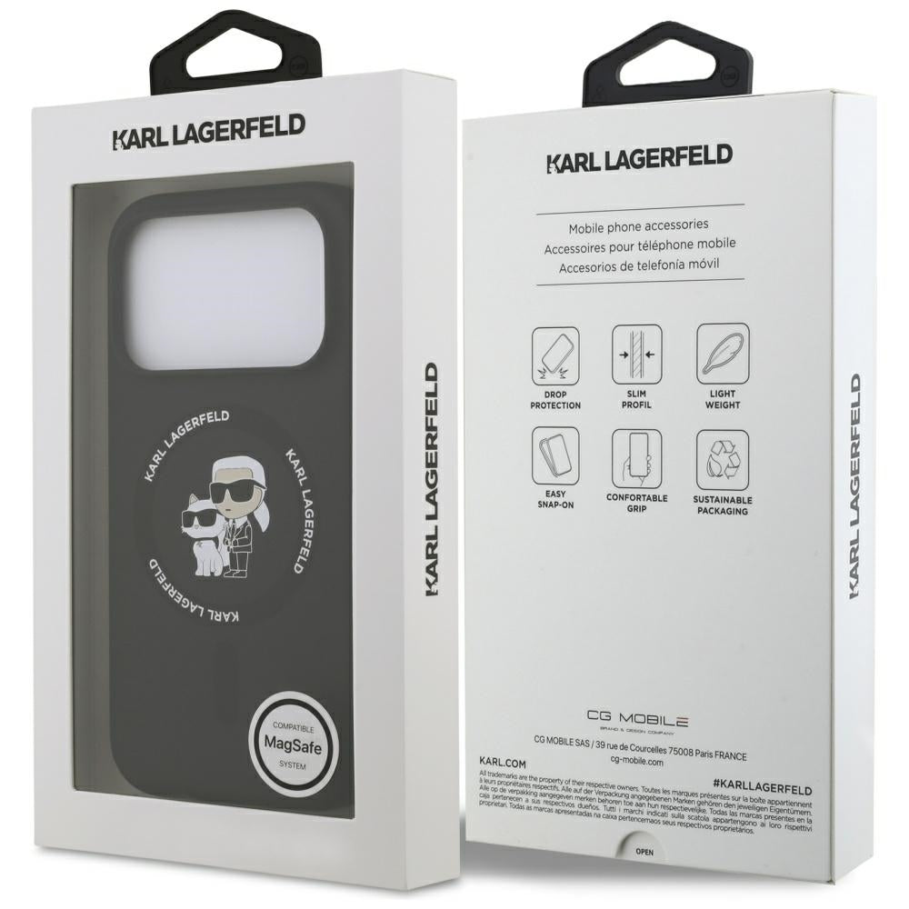 Θήκη MagSafe για Apple iPhone 17 Pro Max, Karl Lagerfeld, Ring Karl & Choupette, Μαύρη