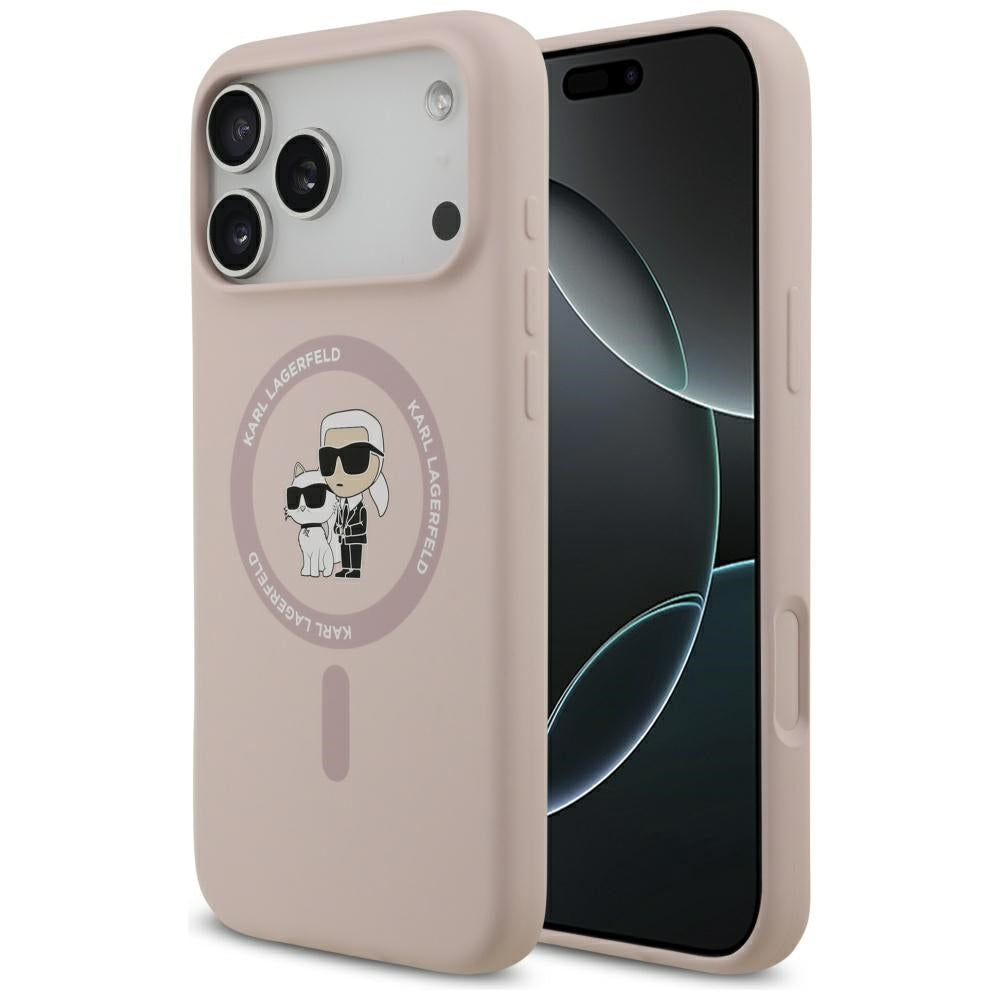 Θήκη MagSafe για Apple iPhone 17 Pro Max, Karl Lagerfeld, Ring Karl & Choupette, Ροζ