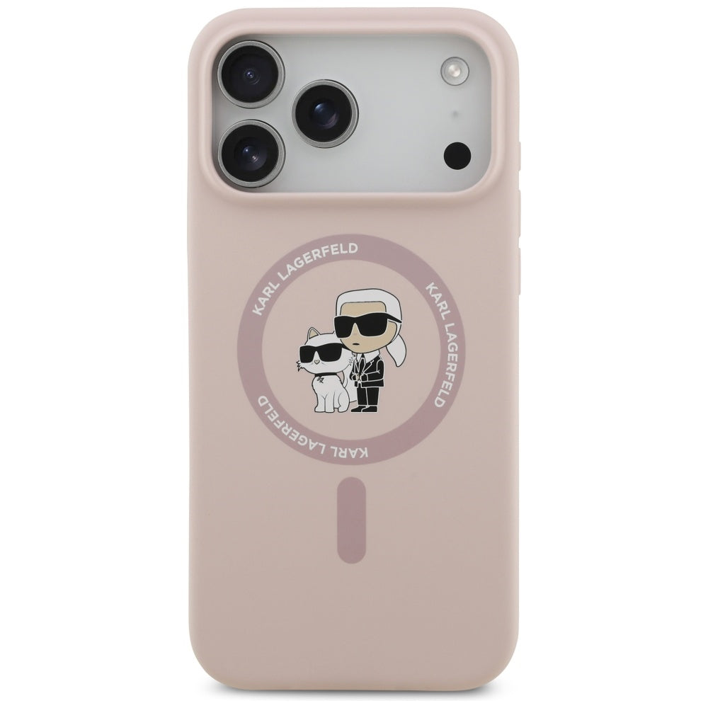 Θήκη MagSafe για Apple iPhone 17 Pro Max, Karl Lagerfeld, Ring Karl & Choupette, Ροζ