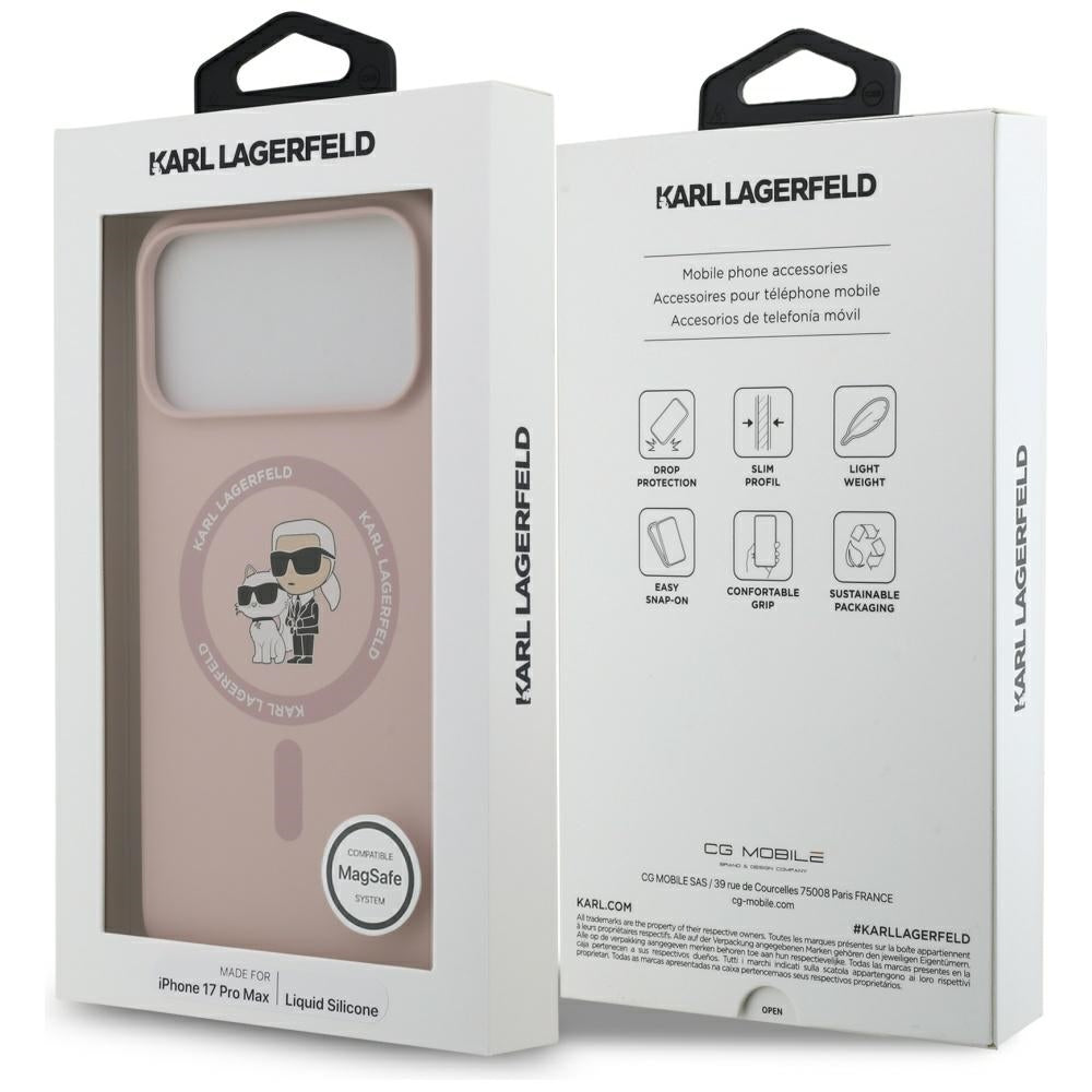 Θήκη MagSafe για Apple iPhone 17 Pro Max, Karl Lagerfeld, Ring Karl & Choupette, Ροζ