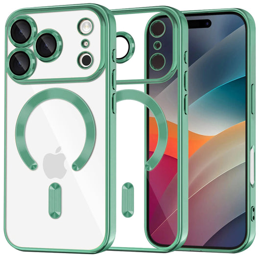 Θήκη MagSafe για Apple iPhone 17 Pro Max, Techsuit, Luxury Crystal, Ανοιχτό Πράσινο