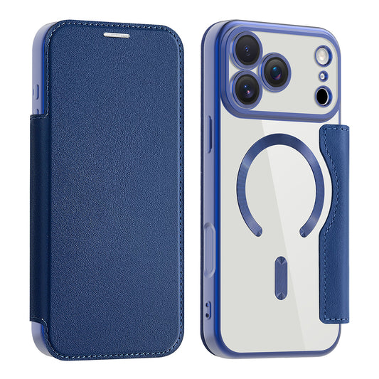 Θήκη MagSafe για Apple iPhone 17 Pro Max, Techsuit, SmartMag Book, Μπλε