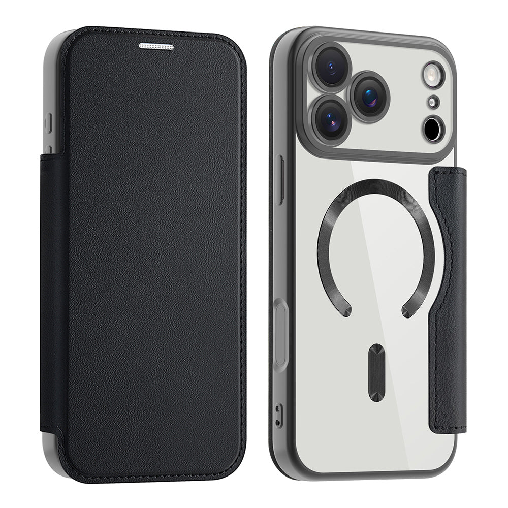 Θήκη MagSafe για Apple iPhone 17 Pro Max, Techsuit, SmartMag Book, Μαύρη