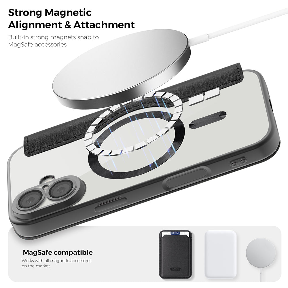 Θήκη MagSafe για Apple iPhone 17 Pro Max, Techsuit, SmartMag Book, Μαύρη