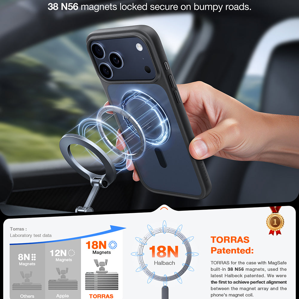 Θήκη MagSafe για Apple iPhone 17 Pro Max, Torras, Guardian, Μαύρη