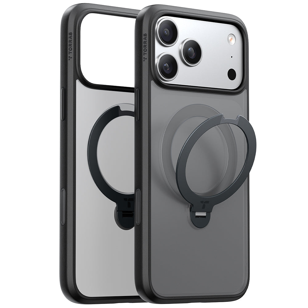 Θήκη MagSafe για Apple iPhone 17 Pro Max, Torras, Ostand Spin, Μαύρη