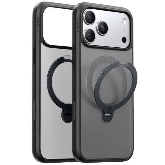Θήκη MagSafe για Apple iPhone 17 Pro Max, Torras, Ostand Spin, Μαύρη