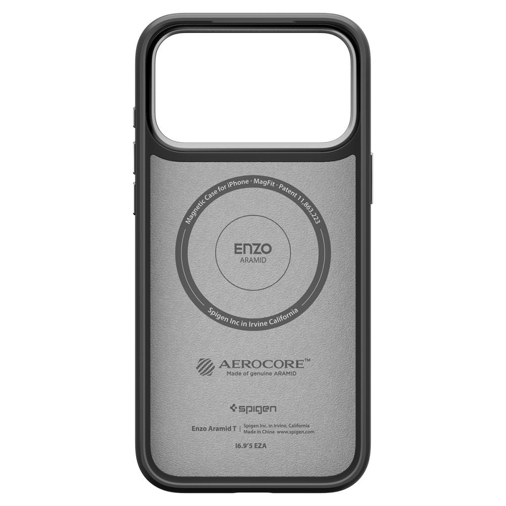 Θήκη MagSafe για Apple iPhone 17 Pro, Spigen, Enzo Aramid T, Μαύρη Ασημί