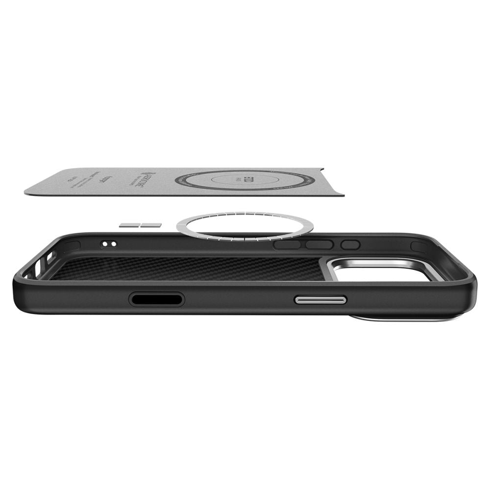 Θήκη MagSafe για Apple iPhone 17 Pro, Spigen, Enzo Aramid T, Μαύρη Ασημί