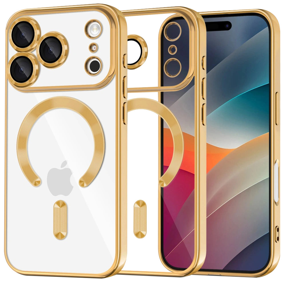 Θήκη MagSafe για Apple iPhone 17 Pro, Techsuit, Luxury Crystal, Χρυσή