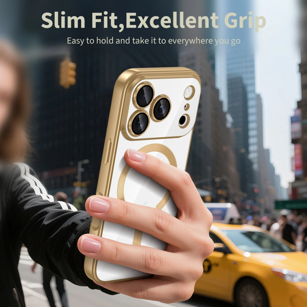 Θήκη MagSafe για Apple iPhone 17 Pro, Techsuit, Luxury Crystal, Χρυσή