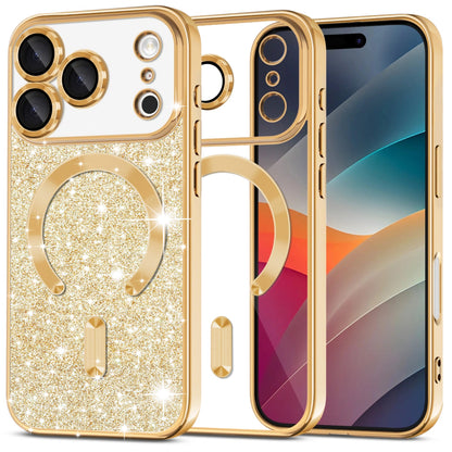 MagSafe Case for Apple iPhone 17 Pro, Techsuit, Luxury Glitter, Gold