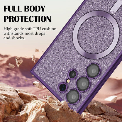 MagSafe Case for Apple iPhone 17 Pro, Techsuit, Luxury Glitter, Pink