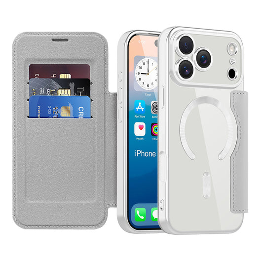 Θήκη MagSafe για Apple iPhone 17 Pro, Techsuit, SmartMag Book, Γκρι