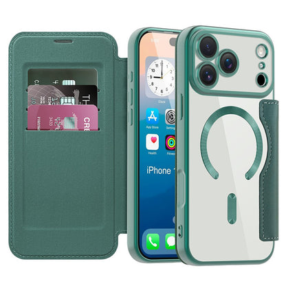 Θήκη MagSafe για Apple iPhone 17 Pro, Techsuit, SmartMag Book, Πράσινο