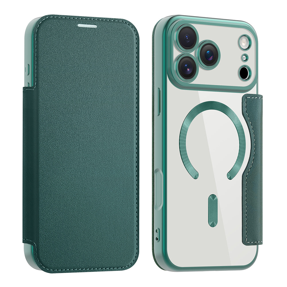 Θήκη MagSafe για Apple iPhone 17 Pro, Techsuit, SmartMag Book, Πράσινο