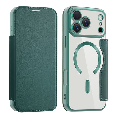 Θήκη MagSafe για Apple iPhone 17 Pro, Techsuit, SmartMag Book, Πράσινο