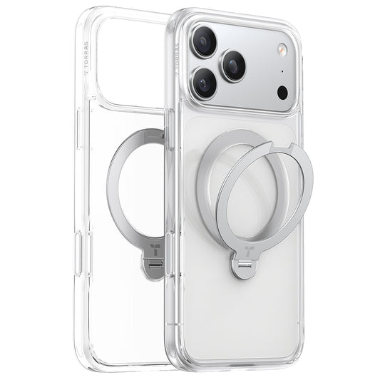 Θήκη MagSafe για Apple iPhone 17 Pro, Torras, Ostand Spin, Διαφανής