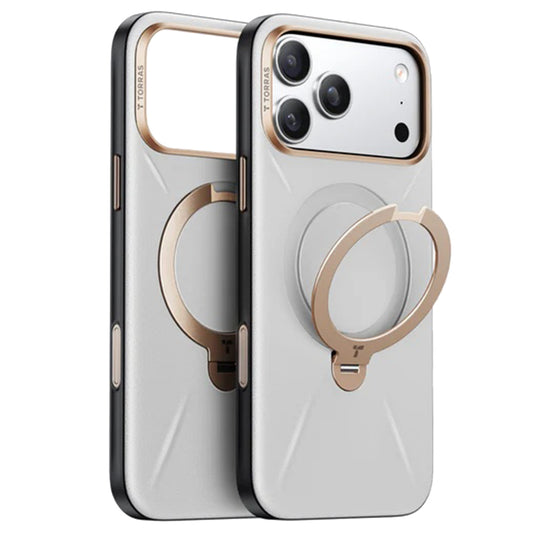 Θήκη MagSafe για Apple iPhone 17 Pro, Torras, QPRO Leather, Γκρι