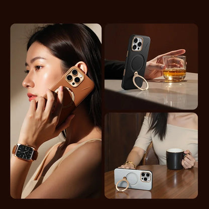 Θήκη MagSafe για Apple iPhone 17 Pro, Torras, QPRO Leather, Καφέ