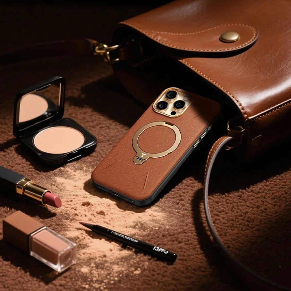 Θήκη MagSafe για Apple iPhone 17 Pro, Torras, QPRO Leather, Καφέ