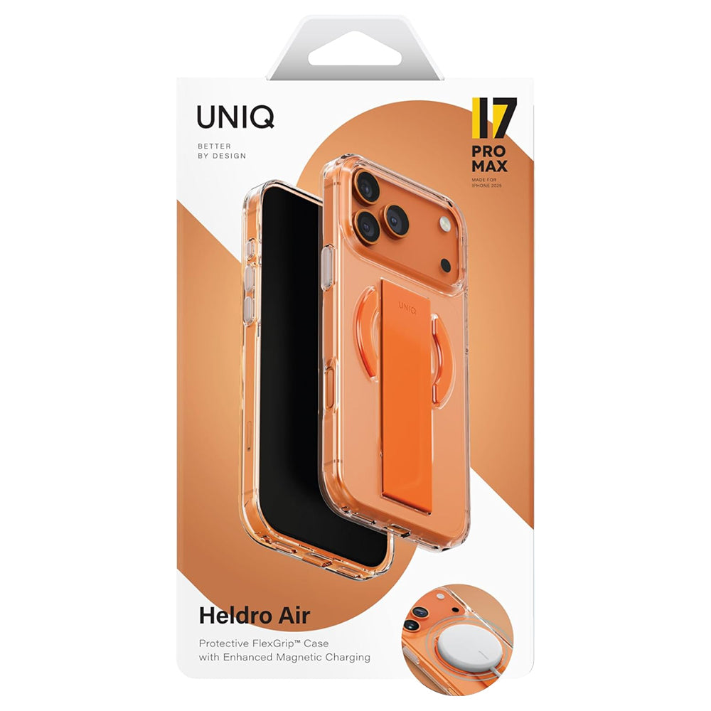 Θήκη MagSafe για Apple iPhone 17 Pro, UNIQ, Heldro Air MagClick, Διάφανη Πορτοκαλί