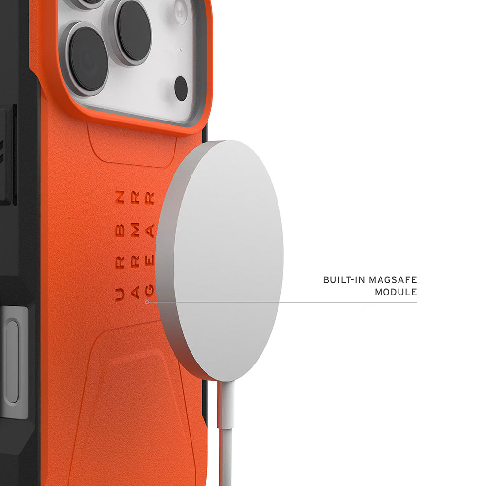 MagSafe Case for Apple iPhone 17 Pro, Urban Armor Gear, Civilian, Orange
