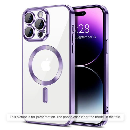 Θήκη MagSafe για Apple iPhone 17, Techsuit, Luxury Crystal, Ανοιχτό Μωβ