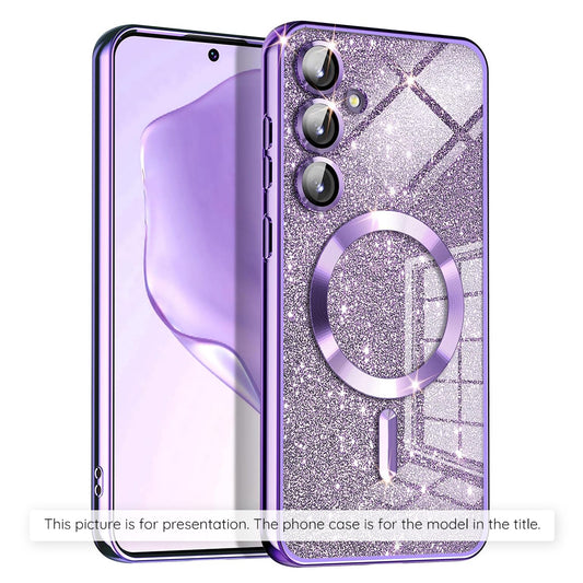Θήκη MagSafe για Apple iPhone 17, Techsuit, Luxury Glitter, Ανοιχτό Μωβ