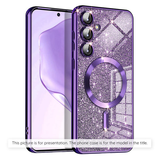 Θήκη MagSafe για Apple iPhone 17, Techsuit, Luxury Glitter, Σκούρο Μωβ