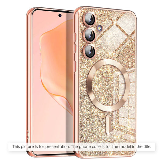 Θήκη MagSafe για Apple iPhone 17, Techsuit, Luxury Glitter, Ροζ Χρυσό