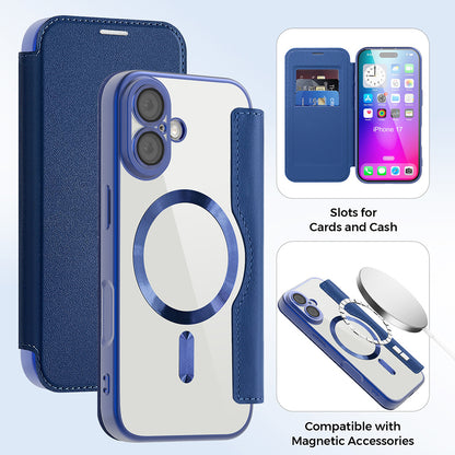 Θήκη MagSafe για Apple iPhone 17, Techsuit, SmartMag Book, Μπλε