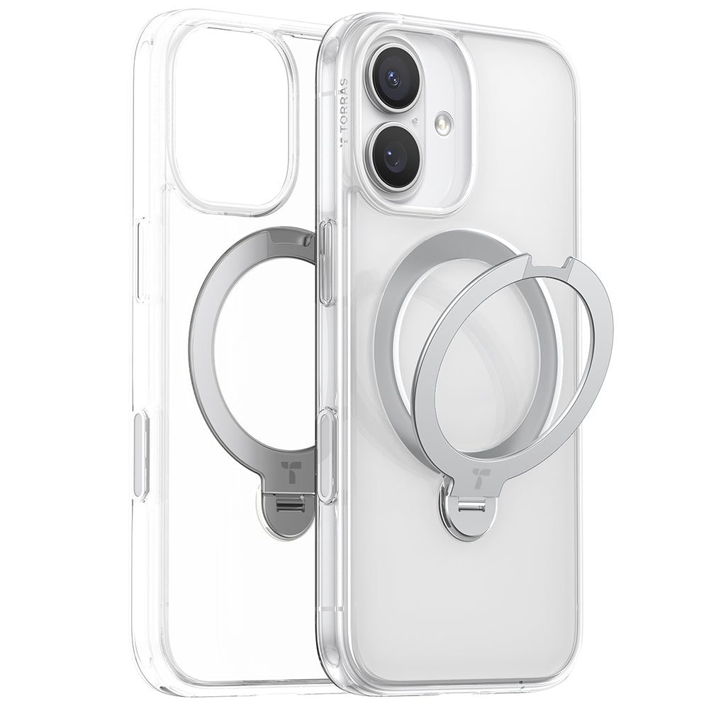 Θήκη MagSafe για Apple iPhone 17, Torras, Ostand Spin, Διαφανής