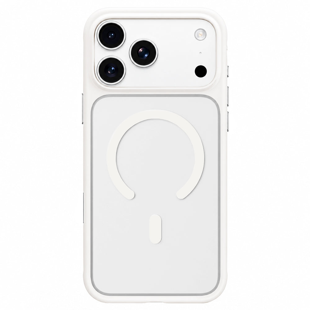 Θήκη MagSafe για Apple iPhone 18 Pro / 17 Pro, Blueo, φιλική προς το δέρμα, αντικραδασμική, σατινέ λευκή
