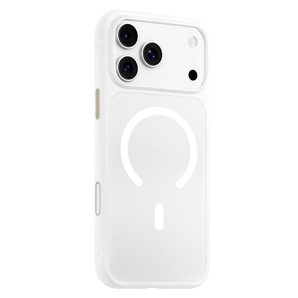 Θήκη MagSafe για Apple iPhone 18 Pro / 17 Pro, Blueo, φιλική προς το δέρμα, αντικραδασμική, σατινέ λευκή