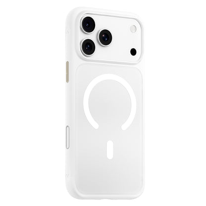Θήκη MagSafe για Apple iPhone 18 Pro / 17 Pro, Blueo, φιλική προς το δέρμα, αντικραδασμική, σατινέ λευκή