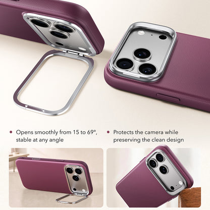 Θήκη MagSafe για Apple iPhone 18 Pro / 17 Pro, ESR, Atelier με Βάση Στήριξης, Σκούρο Βυσσινί Ματ