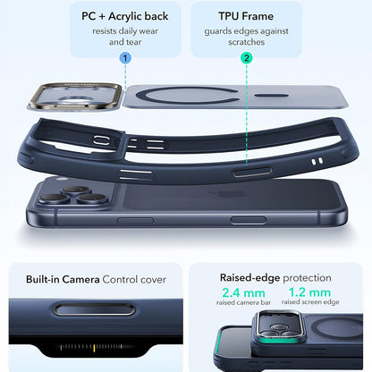 Θήκη MagSafe για Apple iPhone 18 Pro / 17 Pro, ESR, Classic Hybrid Kickstand, Μπλε Σατινέ