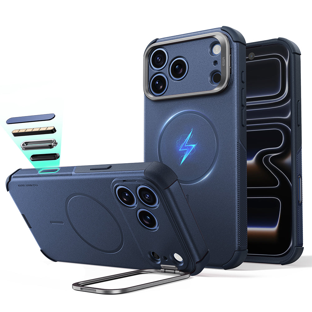 Θήκη MagSafe για Apple iPhone 18 Pro / 17 Pro, ESR, Cyber Armor Kickstand, Μπλε