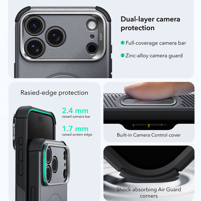 Θήκη MagSafe για Apple iPhone 18 Pro / 17 Pro, ESR, Cyber Armor Kickstand, Γκρι