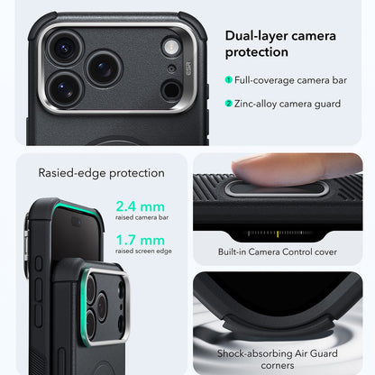Θήκη MagSafe για Apple iPhone 18 Pro / 17 Pro, ESR, Cyber Armor Kickstand, Μαύρο