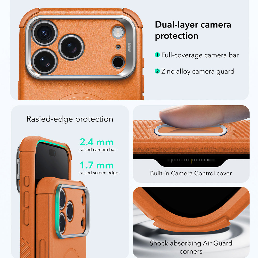 Θήκη MagSafe για Apple iPhone 18 Pro / 17 Pro, ESR, Cyber Armor Kickstand, Πορτοκαλί