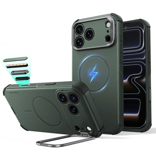 Θήκη MagSafe για Apple iPhone 18 Pro / 17 Pro, ESR, Cyber Armor Kickstand, Πράσινο
