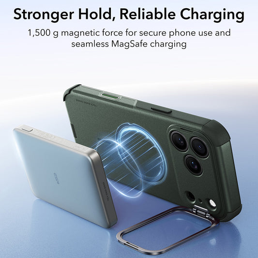 Θήκη MagSafe για Apple iPhone 18 Pro / 17 Pro, ESR, Cyber Armor Kickstand, Πράσινο