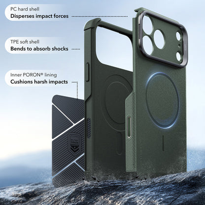 MagSafe Case for Apple iPhone 18 Pro / 17 Pro, ESR, Cyber Armor Kickstand, Green
